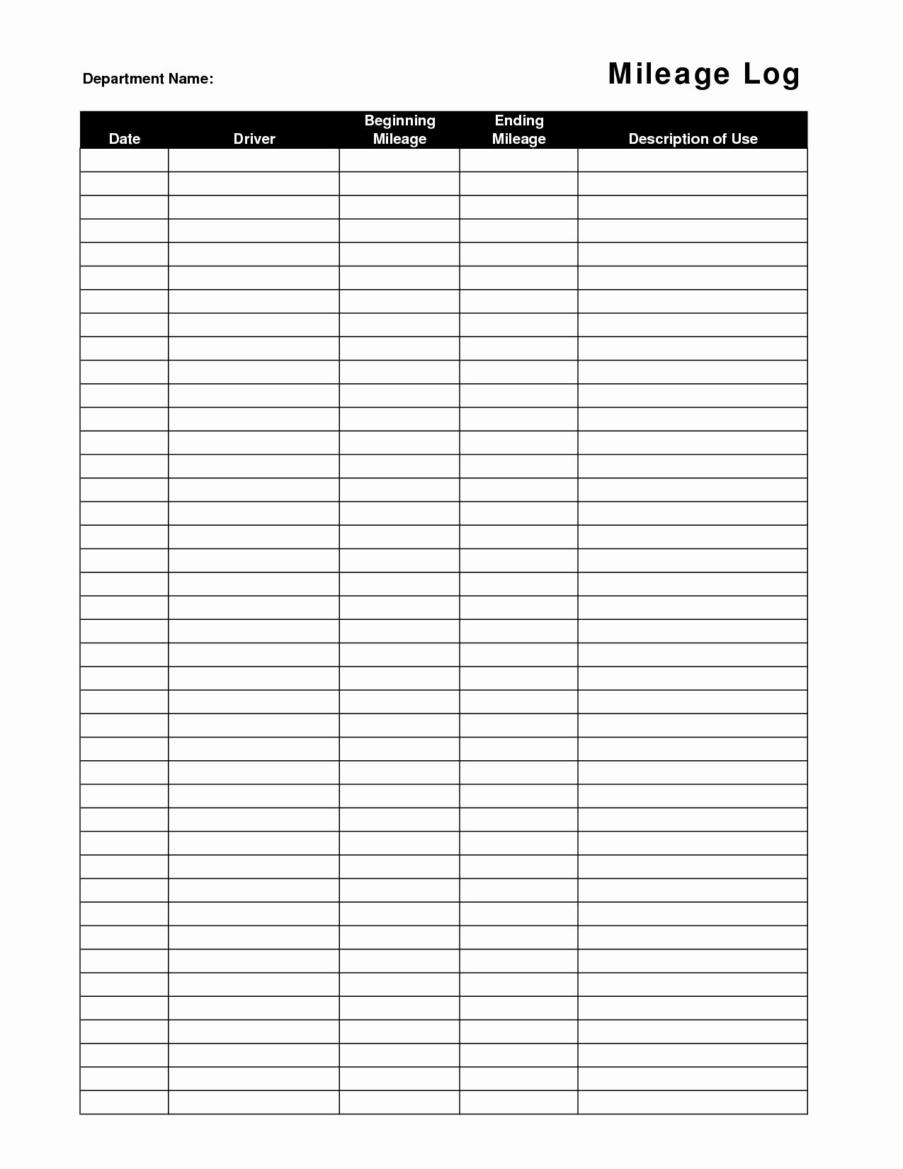 Mileage Log form for Taxes Awesome Printable Mileage Log Sheet Template