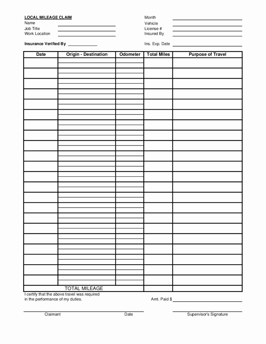 Mileage Log Sheet for Taxes Luxury 2019 Mileage Log Fillable Printable Pdf &amp; forms