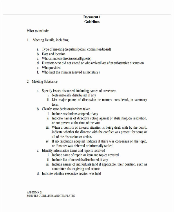 Minutes Of the Meeting Sample Awesome 7 Nonprofit Meeting Minutes Template