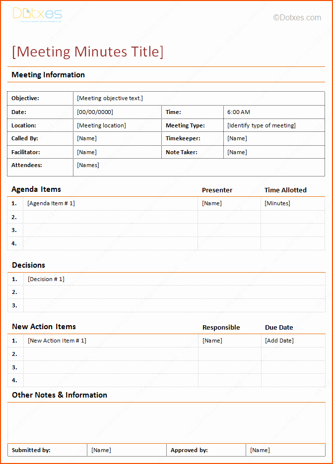 Minutes Of the Meeting Template New 7 Meeting Minutes format Bookletemplate