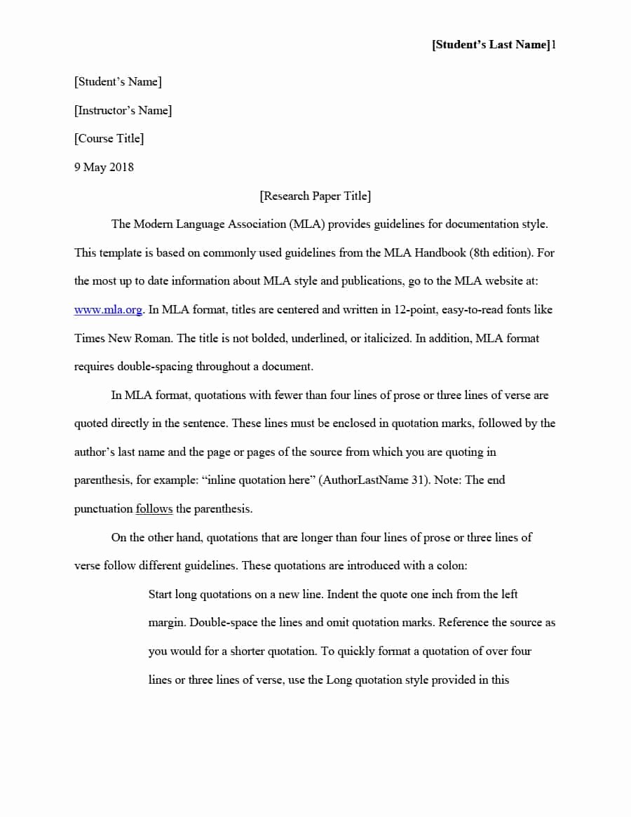 Mla format for College Essay Best Of 38 Free Mla format Templates Mla Essay format