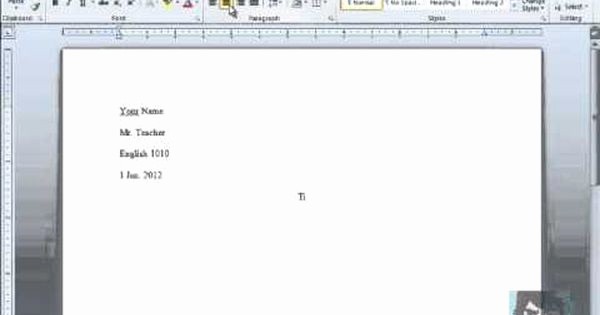 Mla format In Word 2010 New How to Set Up Your Paper In Mla format Using Microsoft