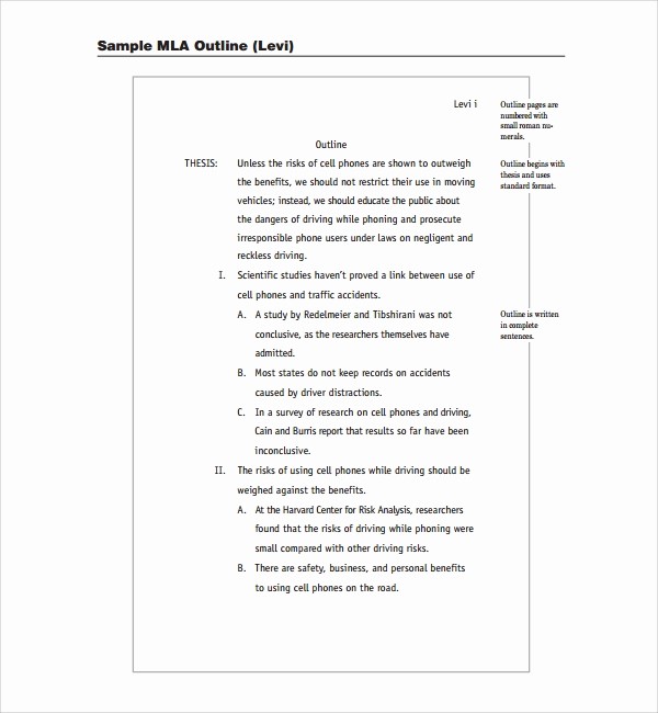 Mla format Outline for Speech Lovely 11 Sample Mla Outline Templates