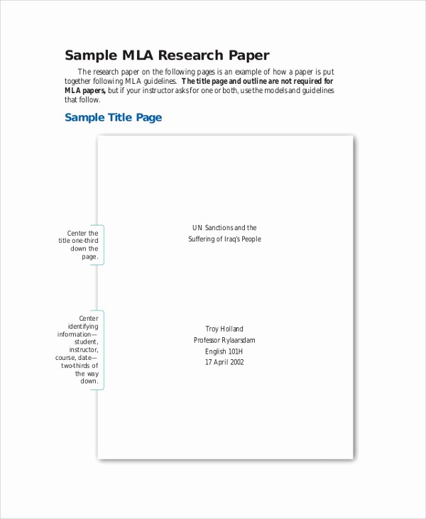 Mla format Research Paper Template Luxury 7 Mla Outline Samples