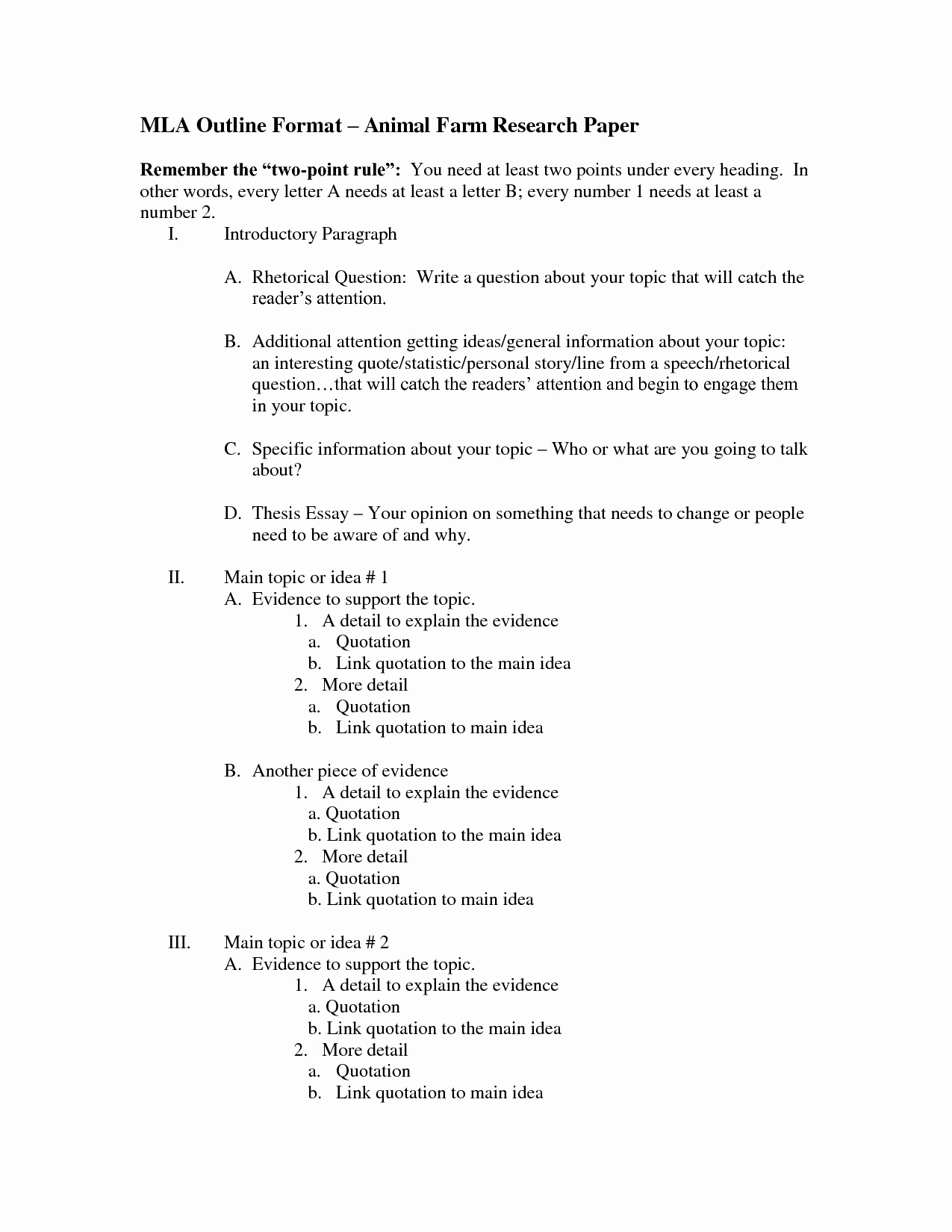 Mla Style Research Paper format New Outline format for Research Paper Mla Style