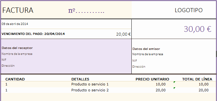 Modelo De Facturas En Excel New Plantilla Factura Word