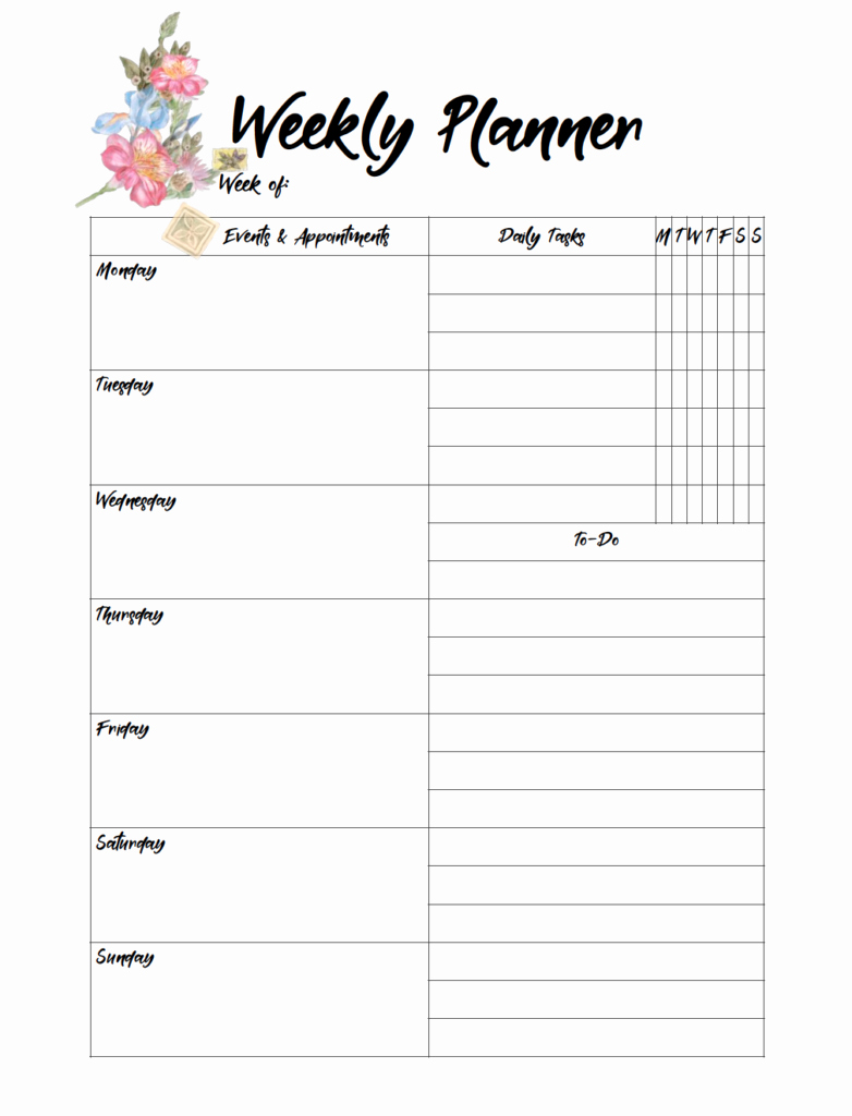 Monday Through Friday Hourly Calendar Elegant Free Printable Weekly Planners Monday Start