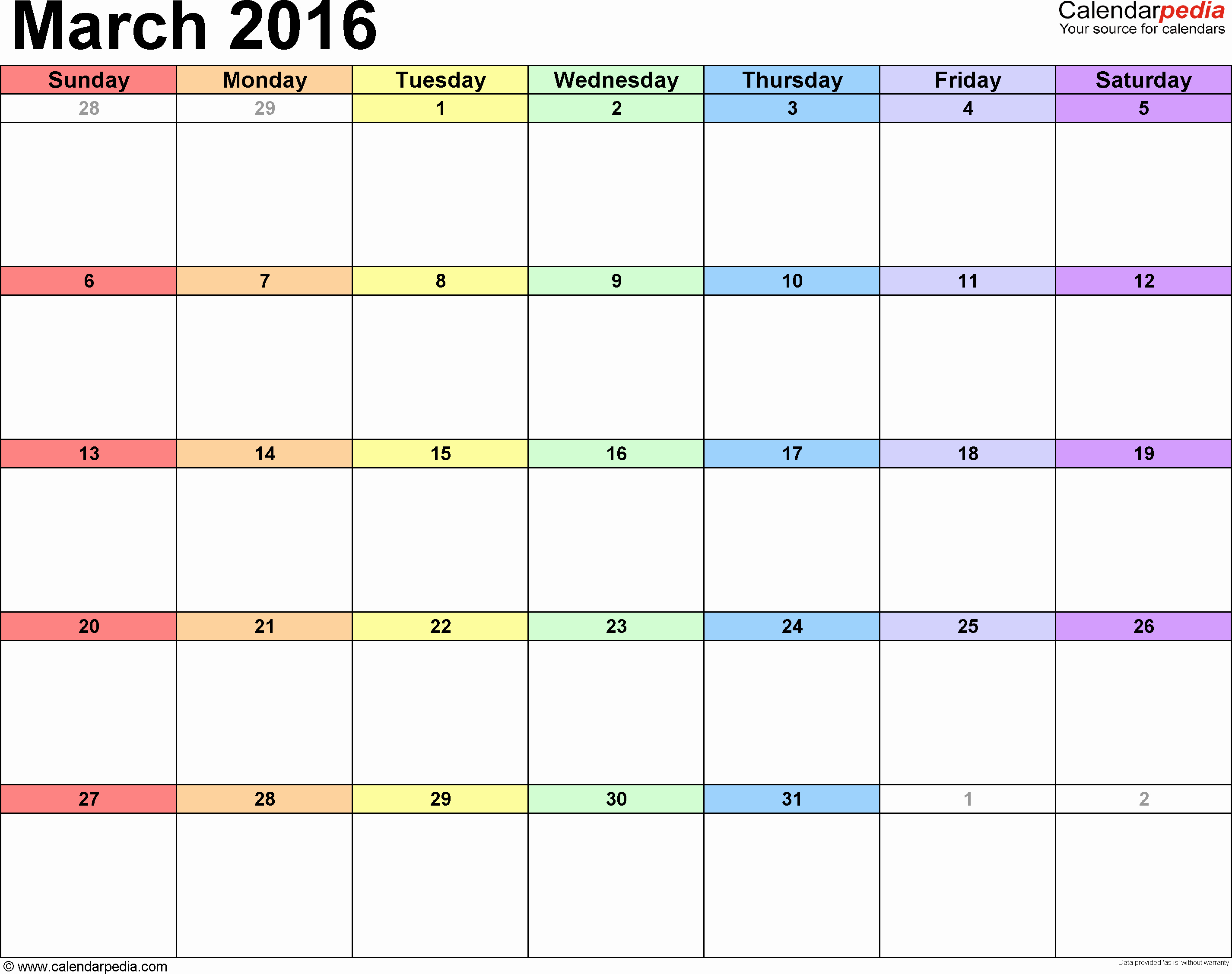 Monday to Sunday Calendar Template Luxury Printable Calendar 2016 Monthly Monday Through Sunday