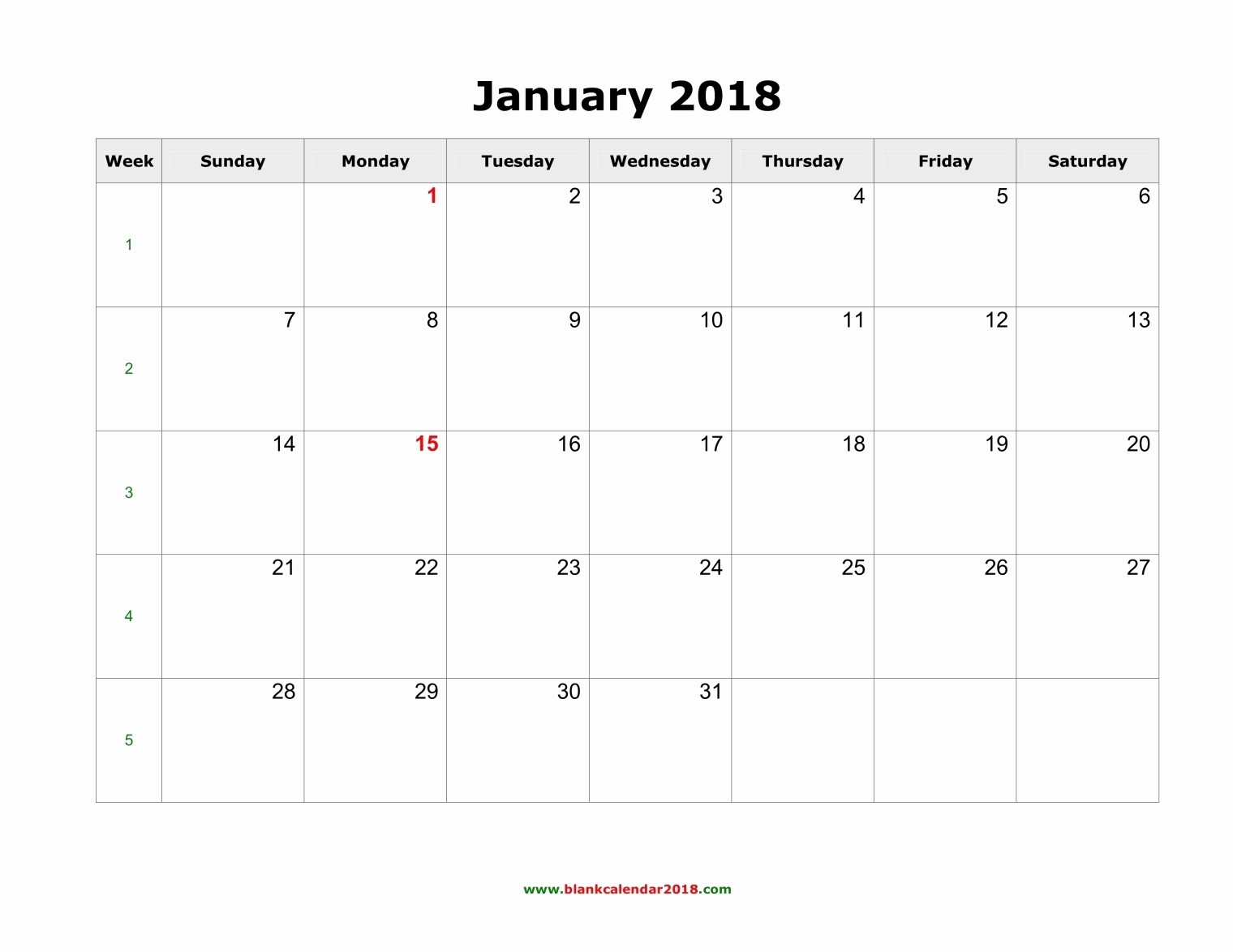 Month by Month Calendar Template Awesome 2018 Monthly Calendar Template