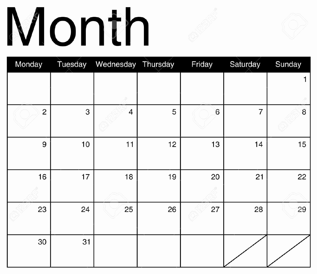 Month by Month Calendar Template Lovely Monthly Calendar – 2017 Printable Calendar