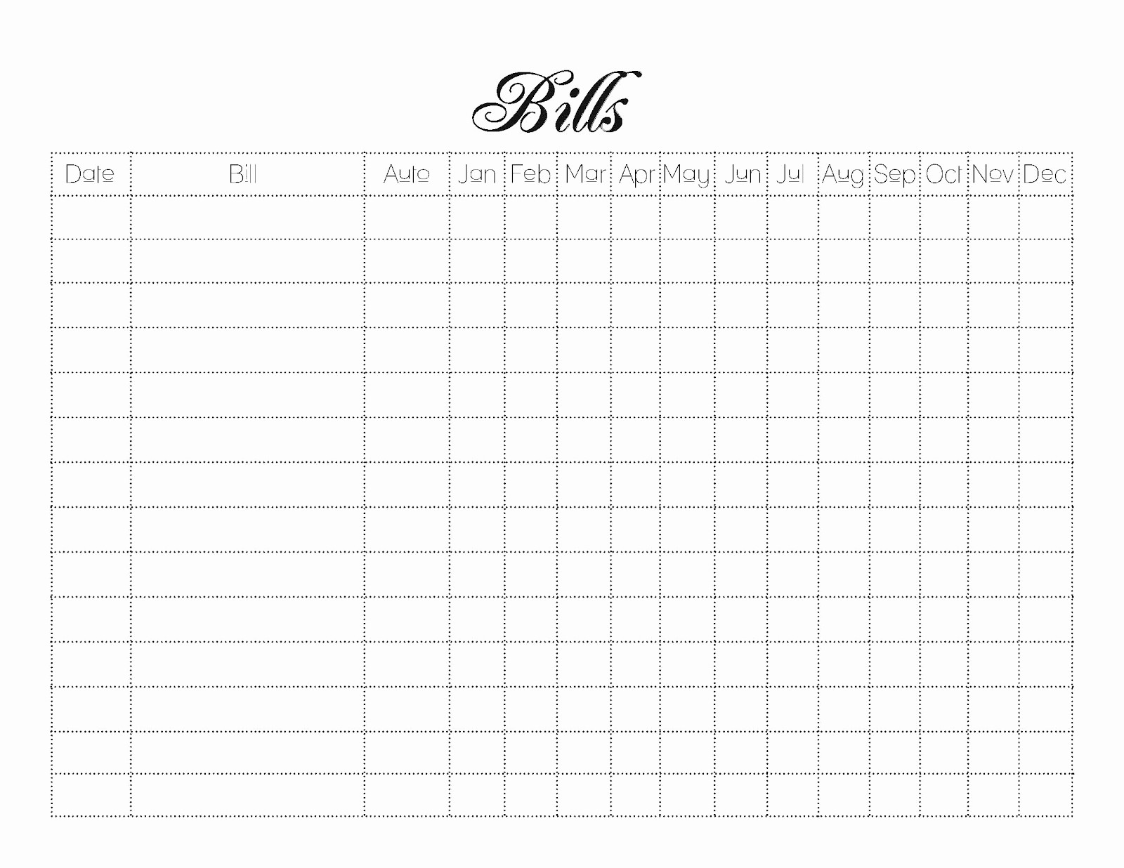 Monthly Bill Due Date Template Lovely Best S Of Bills Schedule Worksheet Free Printable