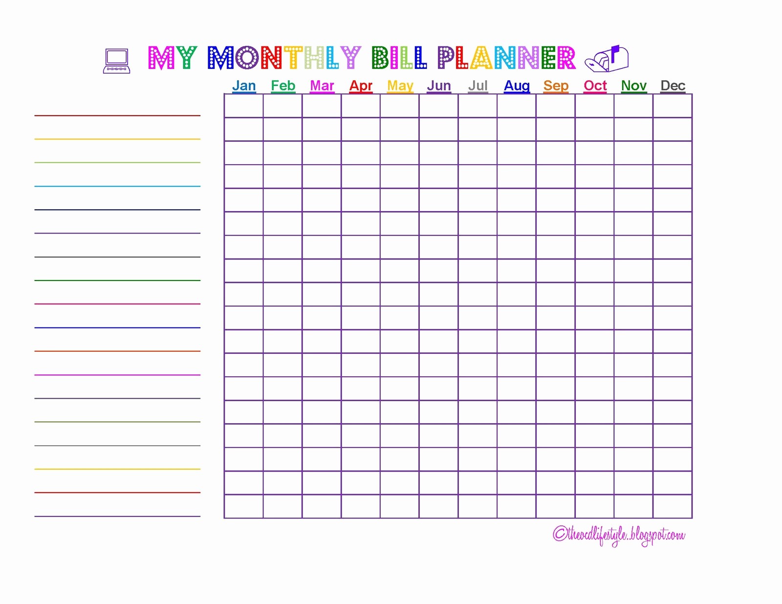Monthly Bill Due Date Template Luxury Best S Of Bill Chart Template Free Printable