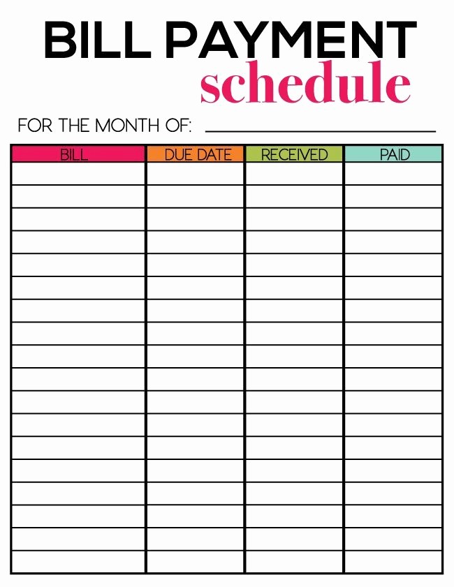 Monthly Bill Due Date Template Unique Free Printables for Newsletter Subscribers Thirty