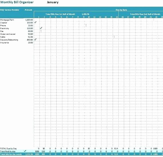 Monthly Bill Tracker Template Free Best Of Bill Planning Template Monthly organizer Free Printable