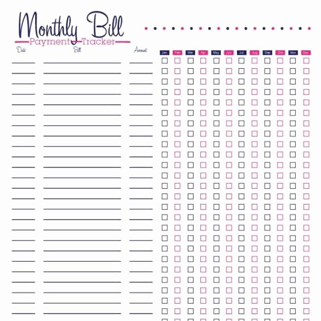Monthly Bill Tracker Template Free Inspirational 6 Monthly Bill Tracker Templates – Word Templates