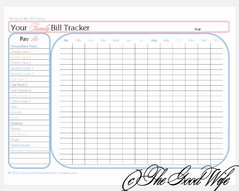 Monthly Bill Tracker Template Free Inspirational the Good Wife Boto Bill Tracker