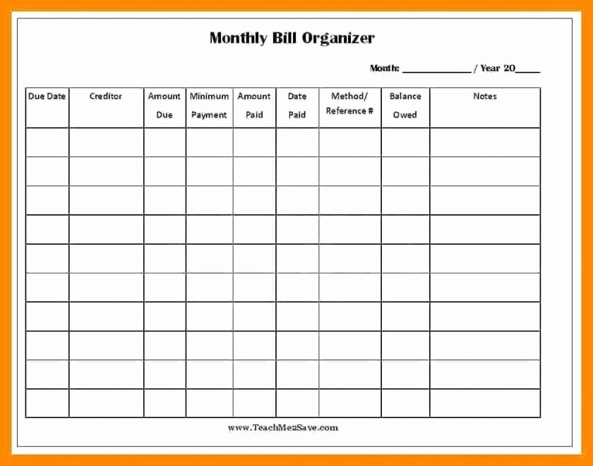 Monthly Bill Tracker Template Free Luxury Bill Tracker Template