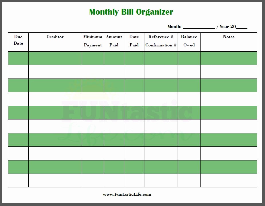 Monthly Bill Tracker Template Free New Excel Monthly Bill Payment Template Monthly Bill