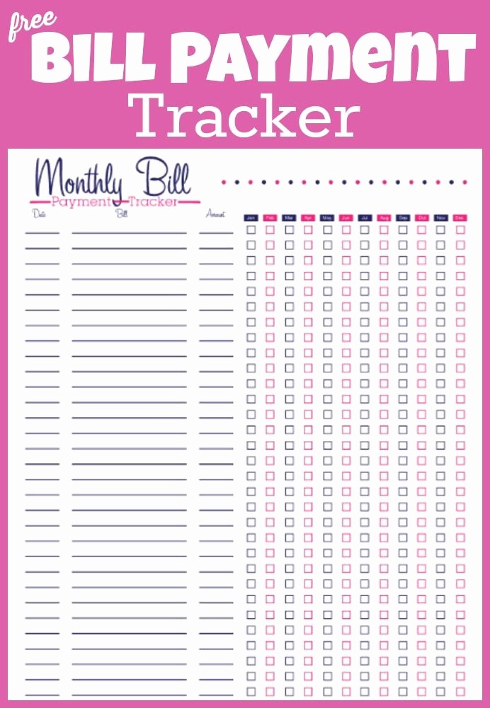 Monthly Bill Tracker Template Free New Free Printable Bill Tracker Manage Your Monthly Expenses