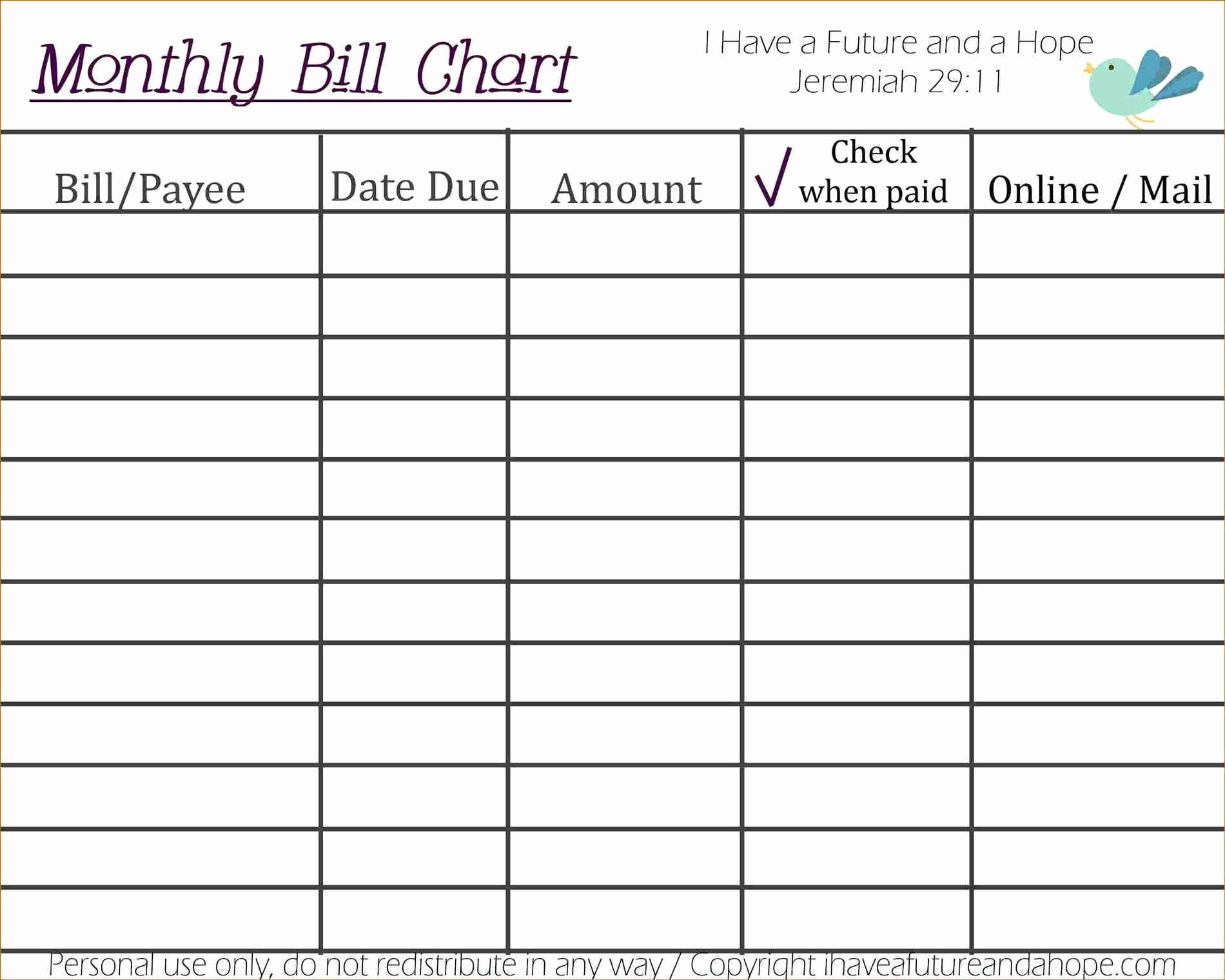Monthly Bill Tracker Template Free New Free Printable Monthly Bill Tracker – Template Calendar Design