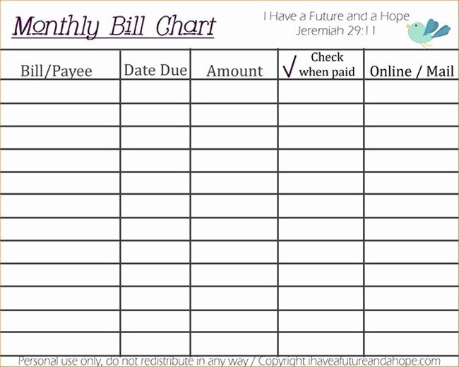 Monthly Bills Spreadsheet Template Excel Unique Monthly Bill organizer Template Excel