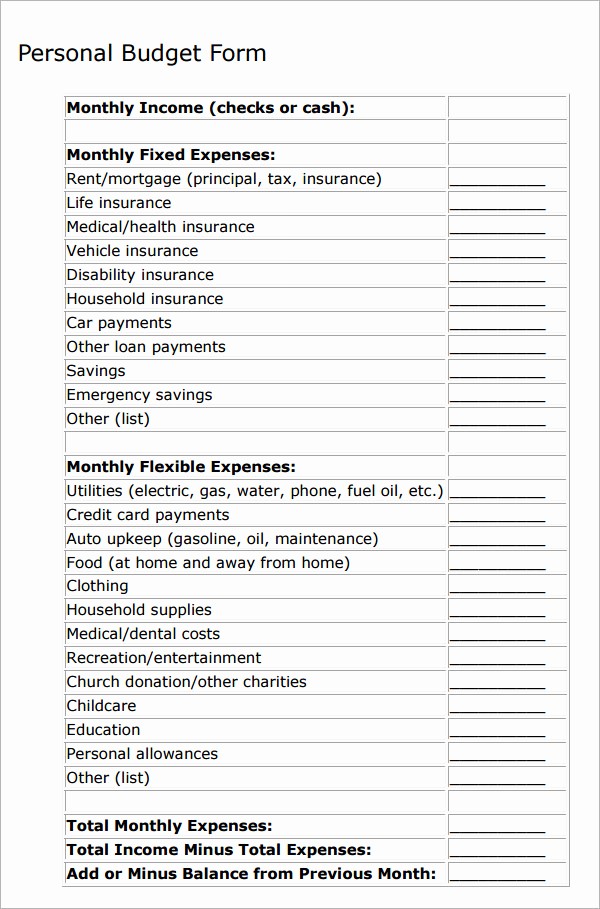 Monthly Budget Example Single Person Awesome Personal Bud Template 10 Download Free Documents In
