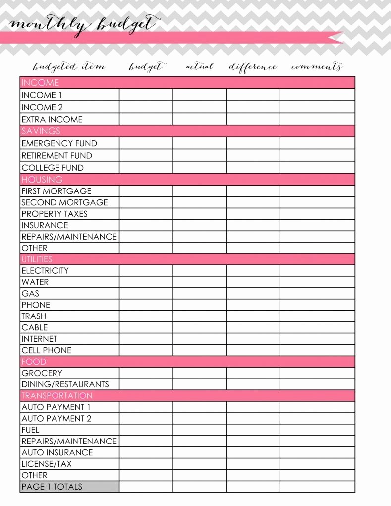 50 Monthly Budget Example Single Person