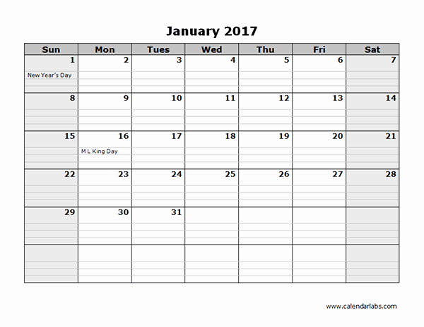 Monthly Calendar 2017 Printable Free Inspirational 2017 Monthly Calendar Template 08 Free Printable Templates