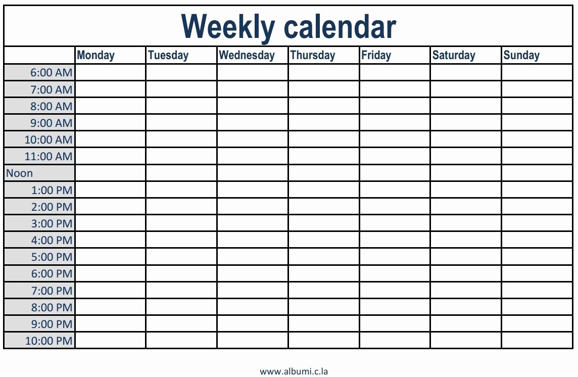 Monthly Calendar with Time Slots Lovely 5 Day Week Blank Calendar with Time Slots Printable