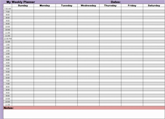 Monthly Calendar with Time Slots Luxury Blank Weekly Schedule with Time Slots