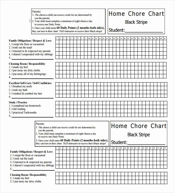 Monthly Chore Chart for Family Best Of 30 Weekly Chore Chart Templates Doc Excel