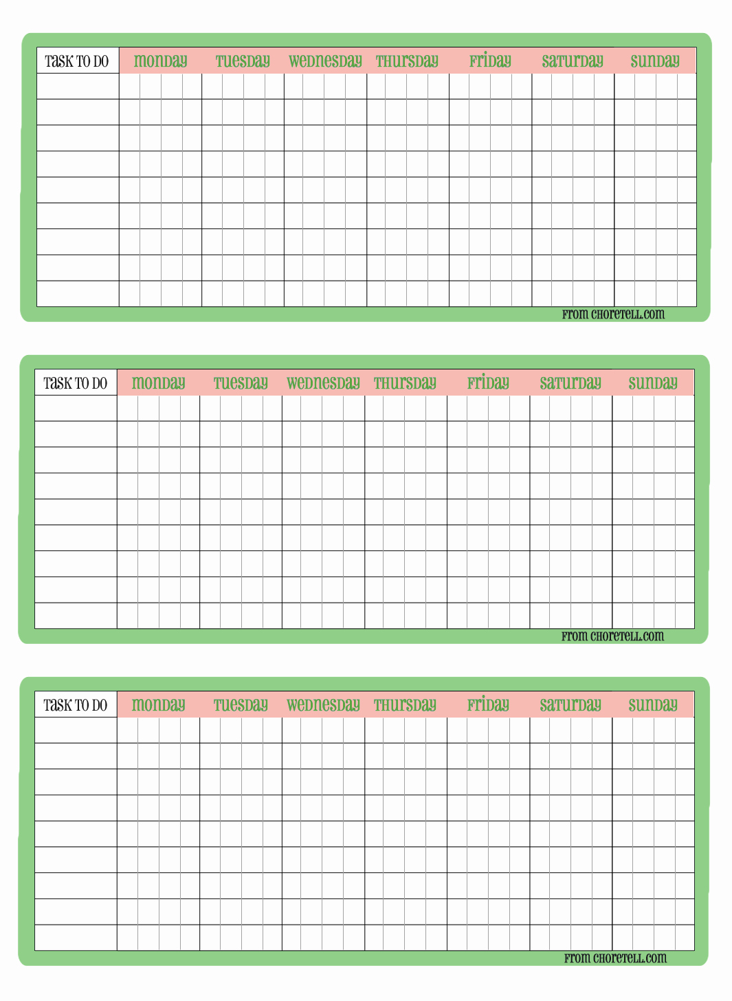 Monthly Chore Chart for Family Best Of 4 Week to Do Chore Chart Checklists Free Printable