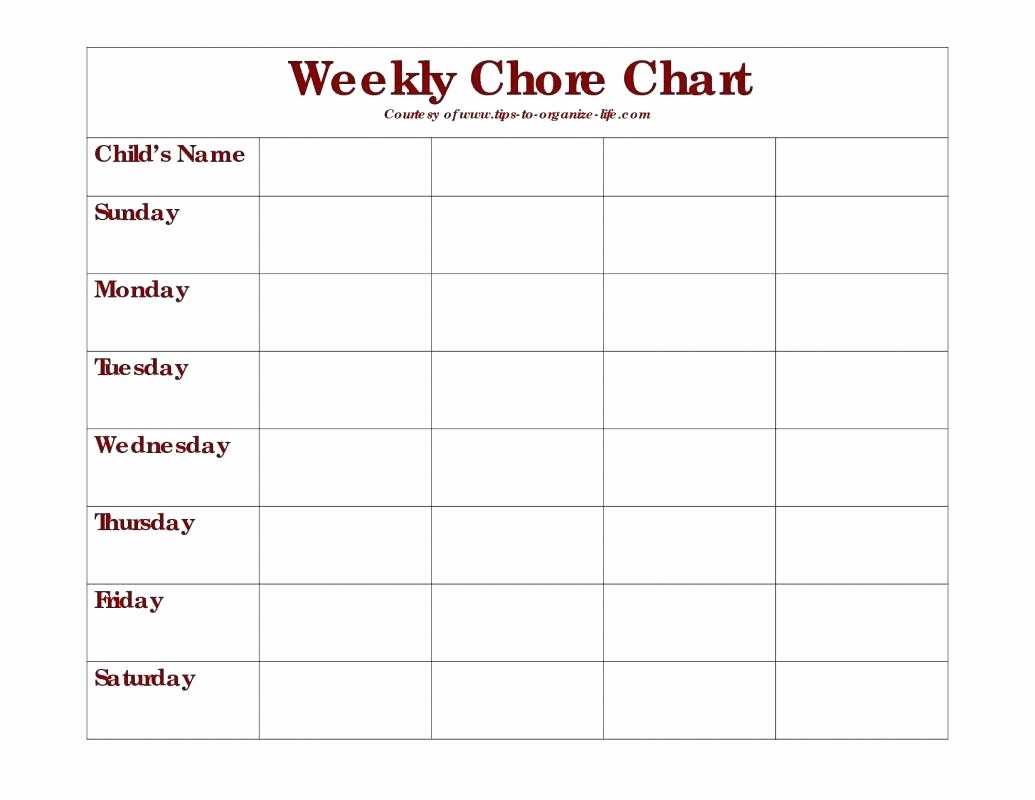 Monthly Chore Chart for Family Best Of Printable Printable Blank Monthly Chore Charts