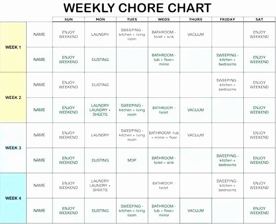 Monthly Chore Chart for Family Elegant Free Printable Chore Charts for Kids to