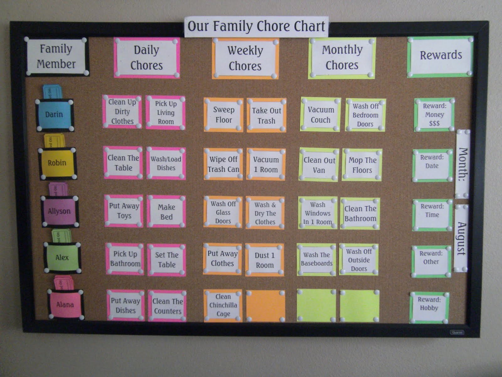 Monthly Chore Chart for Family Elegant Robbygurl S Creations Family Chore Chart