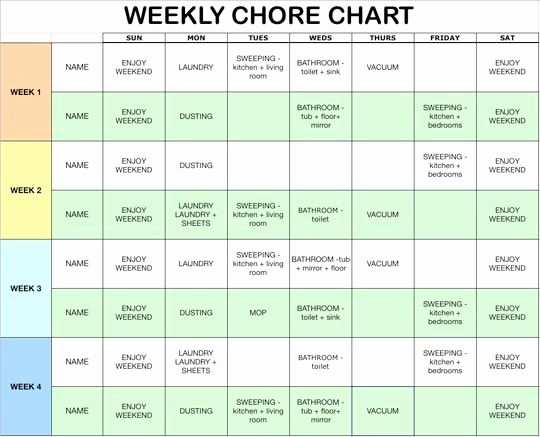 Monthly Chore Chart for Family New 25 Best Ideas About Weekly Chore Charts On Pinterest