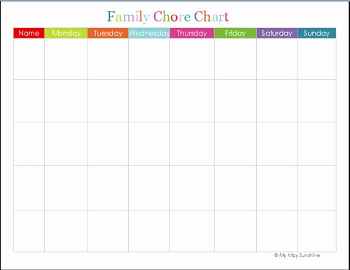 Monthly Chore Chart for Family New Family Chore Charts Cake Ideas and Designs