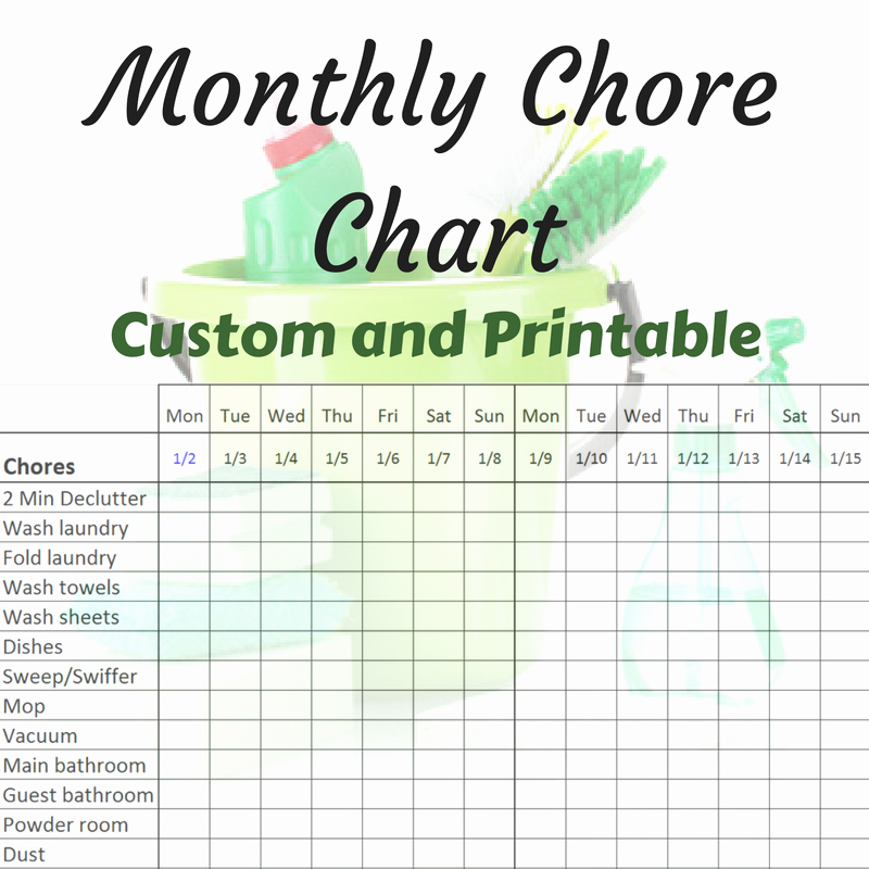 Monthly Chore Chart for Family Unique Monthly Chore Charts Joselinohouse
