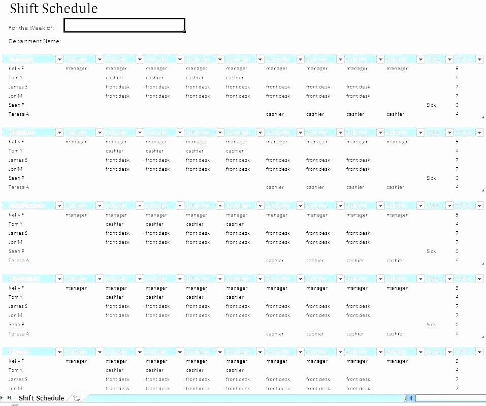 Monthly Employee Shift Schedule Template Elegant Employee Schedule Excel Template Free Employee Scheduling