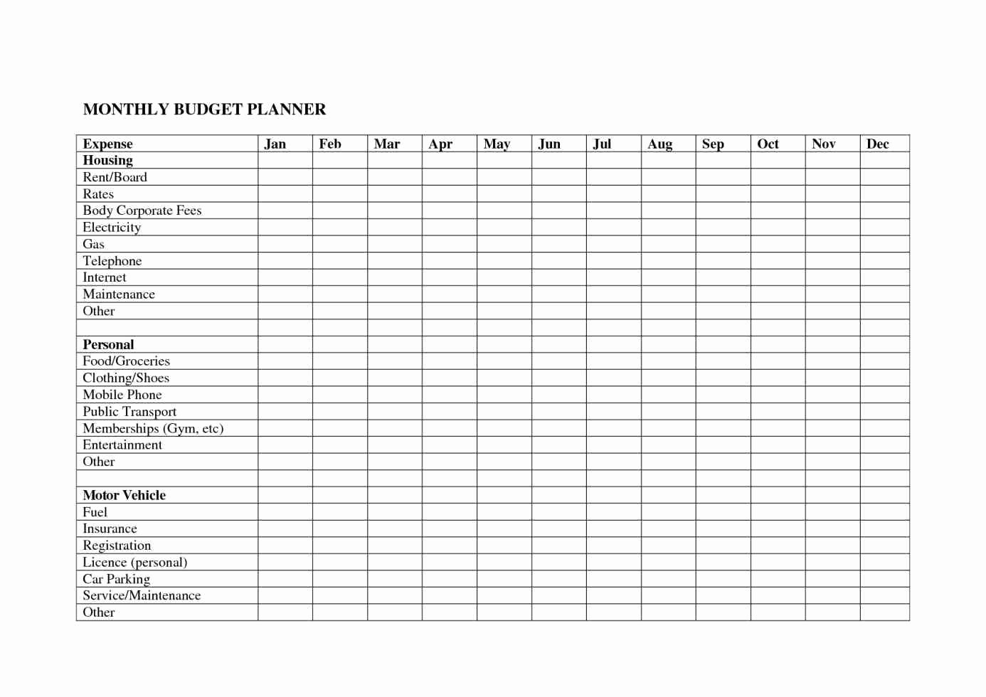 Monthly Expense Sheet Excel Template Unique Excel Sheet Template for Monthly Expenses