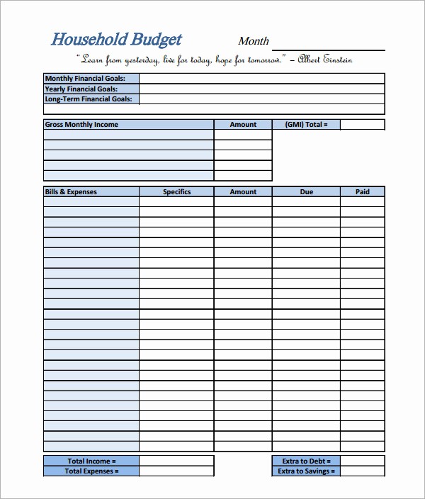 Monthly Household Budget Template Excel New Blank Home Bud Worksheet Blank Bud Sheetmemo