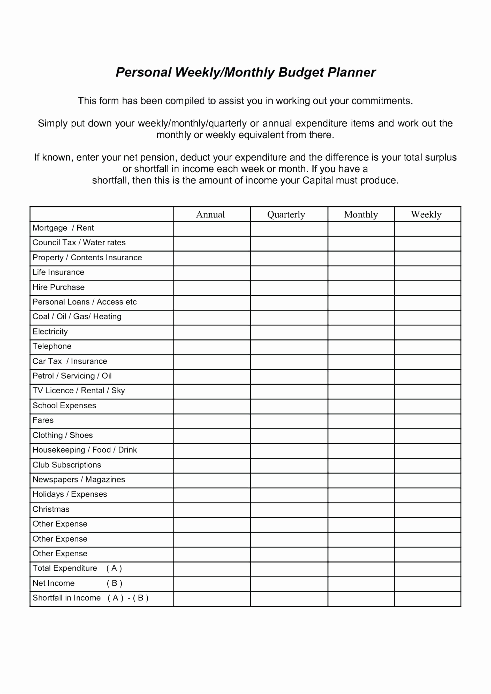 Monthly Income and Expense Worksheet Best Of Template Monthly In E and Expenditure Template