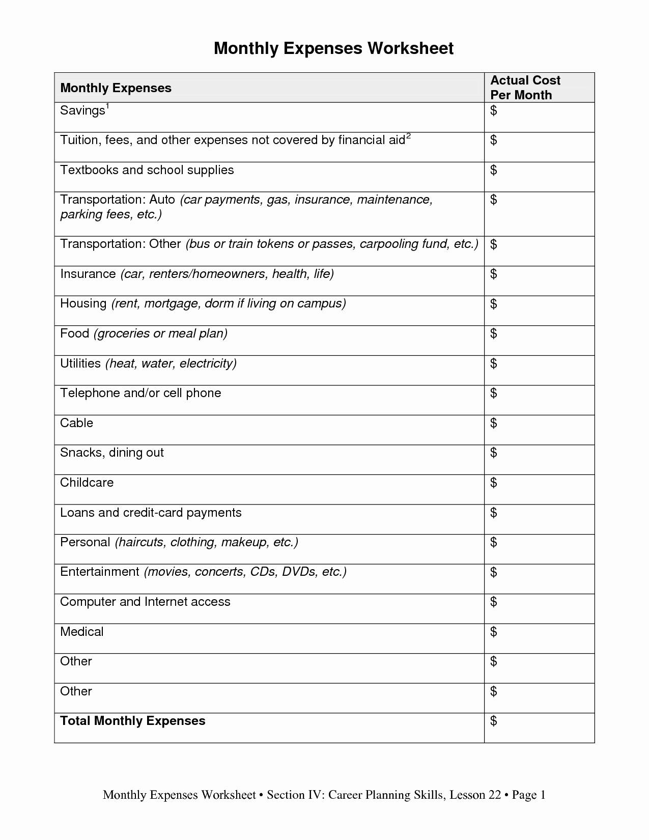 Monthly Income and Expense Worksheet Inspirational 18 Best Of Printable Monthly Spending Worksheet