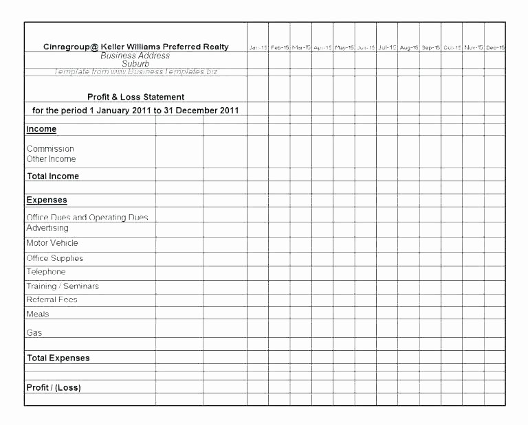 Monthly P&amp;amp;l Template Best Of Template In E Statement Template Excel In Monthly Fresh