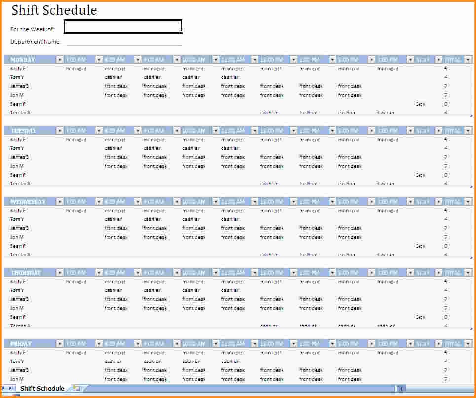 Monthly Work Schedule Template Excel Fresh 4 Monthly Schedule Template Excel