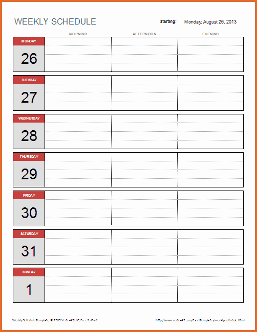 Monthly Work Schedule Template Excel New 6 Weekly Work Schedule Template Excel Bud Template