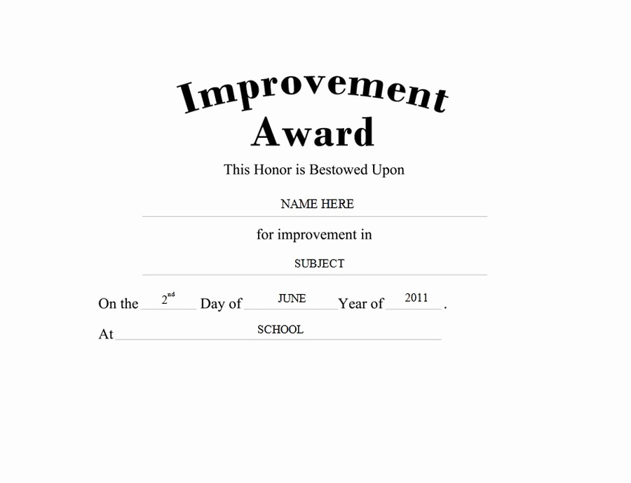 50 Most Improved Student Award Wording