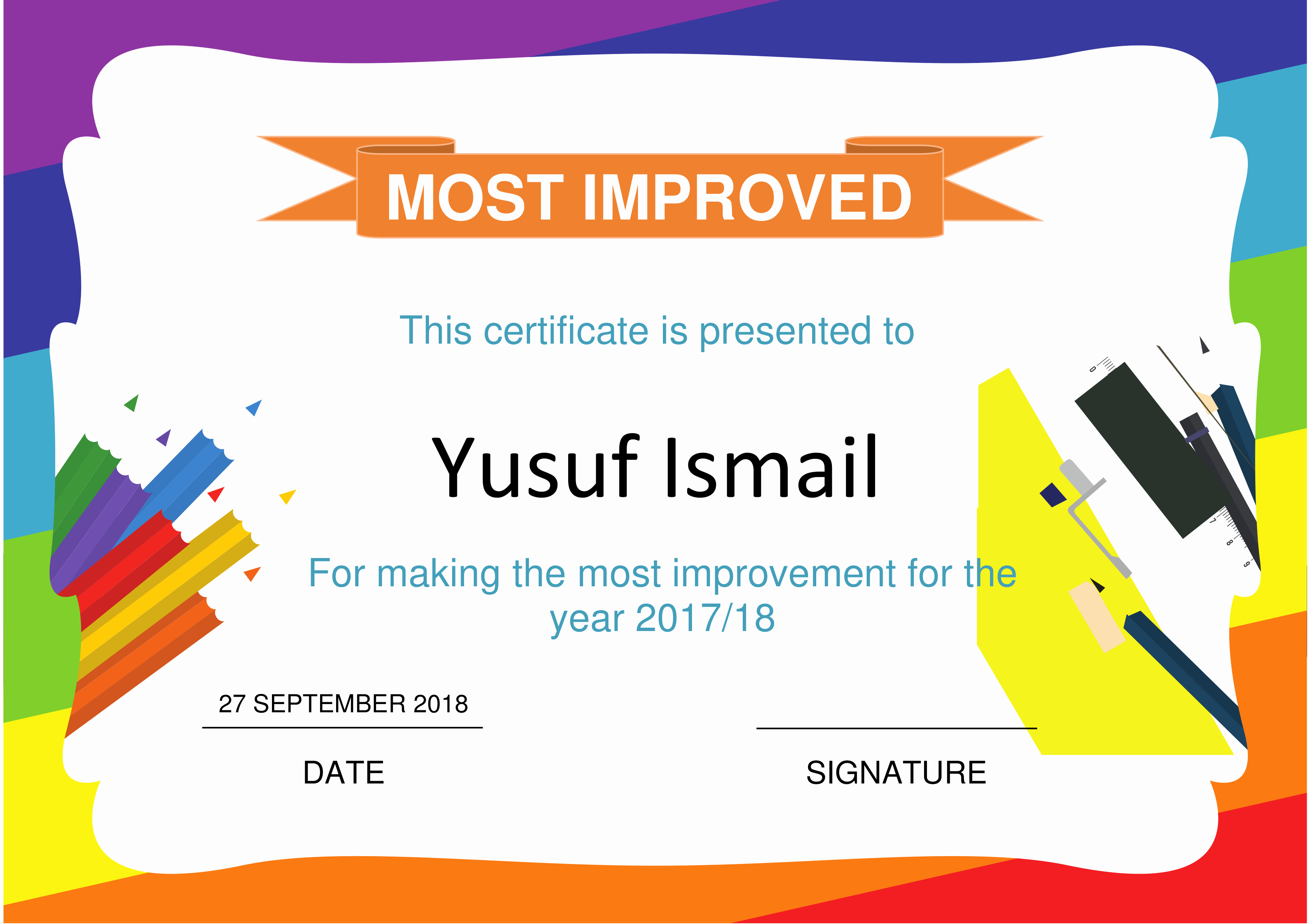 Most Improved Student Award Wording New Most Improved Award Certificate Free Printable Most