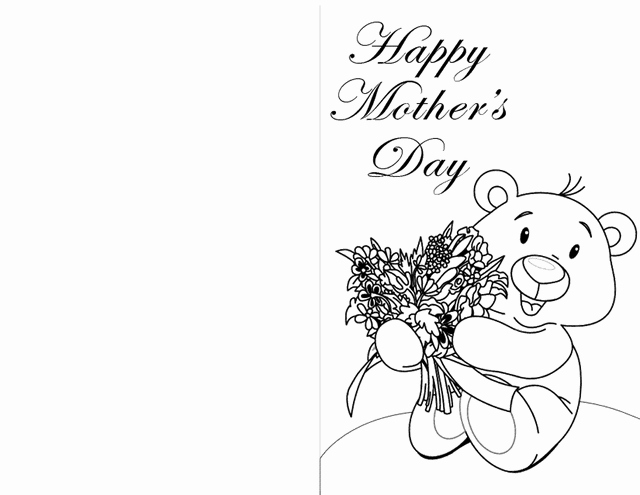 Mother Day Card Templates Free Fresh Create A Card Mother S Day Bear Free Printable Coloring