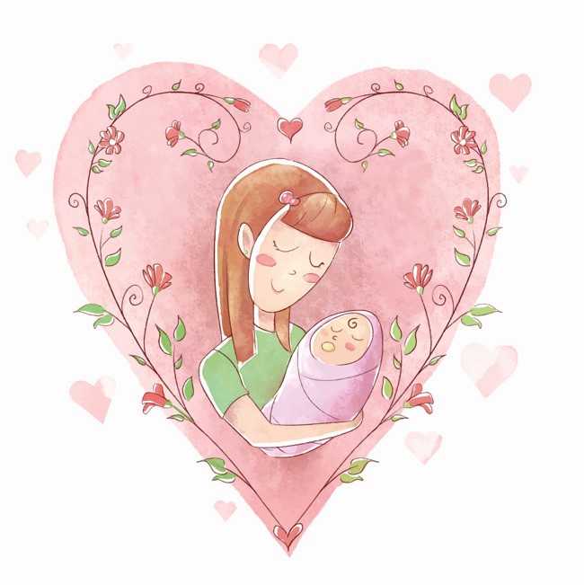 Mother&amp;#039;s Day Card From Baby Unique Vector Newborn Baby Baby Clipart Mother S Day Heart